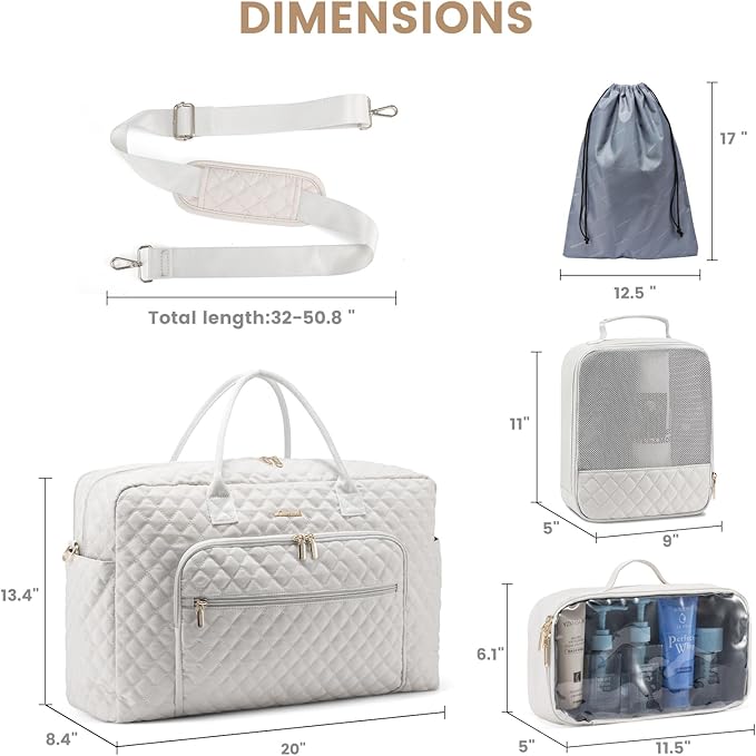LOVEVOOK Travel Duffle Bag - Women's Weekender Carry On Overnight Laptop & Gym Bag With Toiletry/Shoe Pocket, Hospital Labor Bag