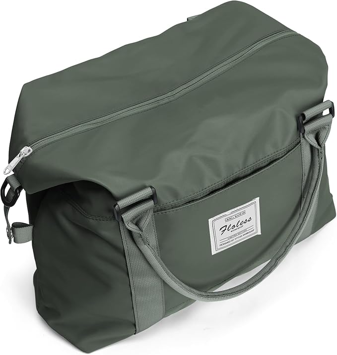 Womens travel bags, weekender carry on for women, sports Gym workout duffel bag, overnight shoulder Bag fit 15.6 inch Laptop (Large, Olive Green)