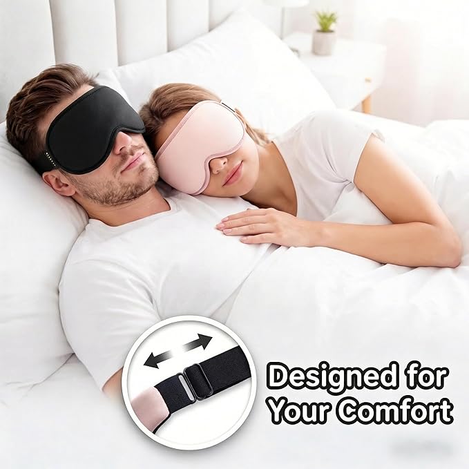 3D Blackout Cooling Gel Eye Mask: 6oz Weighted Cold Compress, Deep Relaxation & Meditation Mask for Women, Nurse Night Shift Recovery, Headache & Stress Cooling Comfort, Gift Ready, Pink