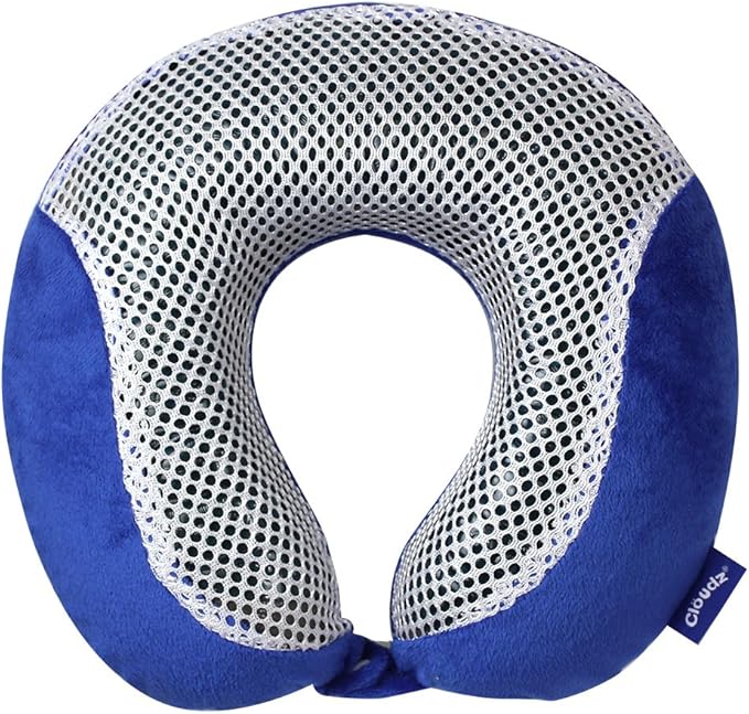 Cloudz Comfort Gel Memory Foam Travel Neck Pillow - Blue