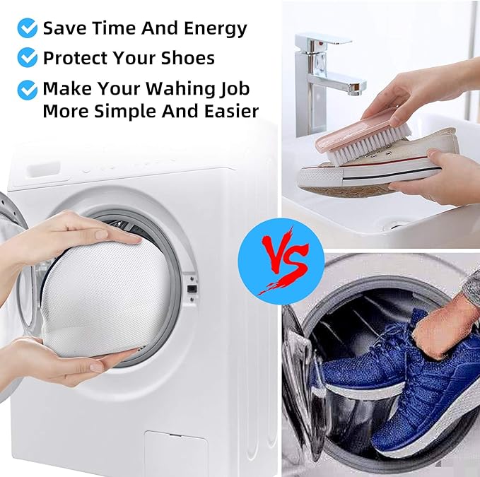 GOGOODA Mesh Laundry Bags for Delicates Durable Protective Wash Bags Travel Storage Bags for Intimates Lingerie 2PCS(2 Shoe wash Bags(10.23 * 16.53in))