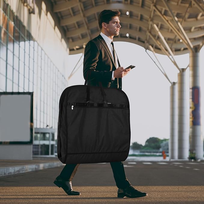 Limoomil 60 Inch Heavy Duty Tear Resistance Wedding Dress Bag for Wedding Travel, Waterproof Dress Cover for Closet Wardrobe. Garment Bag for Gowns, Tuxedos, Dress, Long Coats. Darkgrey, 60 Inch.