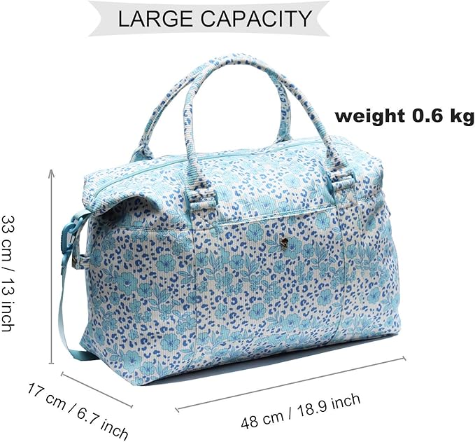 ESVAN Travel Tote Duffel Gym Bag,Weekender Overnight Carry-on Tote Crossbody Bag with Wet Pocket and Trolley Sleeve Upgraded
