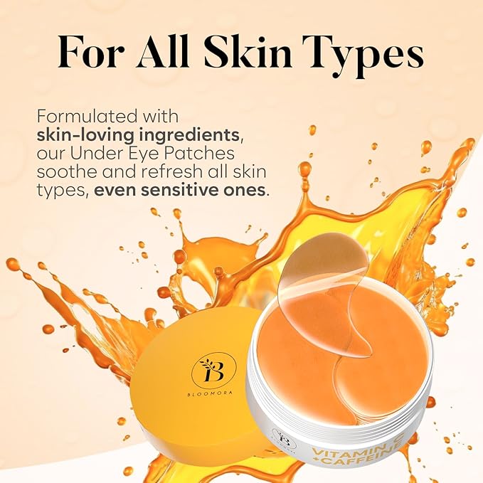 Vitamin C & Caffeine Under Eye Patches (30 Pairs), Under Eye Mask for Puffy Eyes, Appearance of Dark Circles, Smoothing & Hydration, Self Care & Skincare Gifts for Women, Patch Yeux