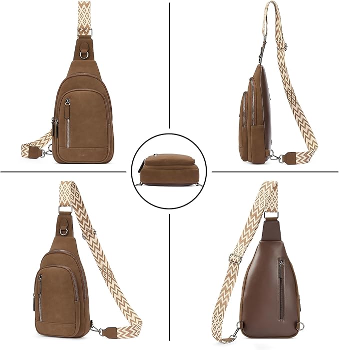 CLUCI Crossbody Bags for Women Men,Leather Sling Bag Cross Body Backpack for Woman Gifts for Women Birthday Unique