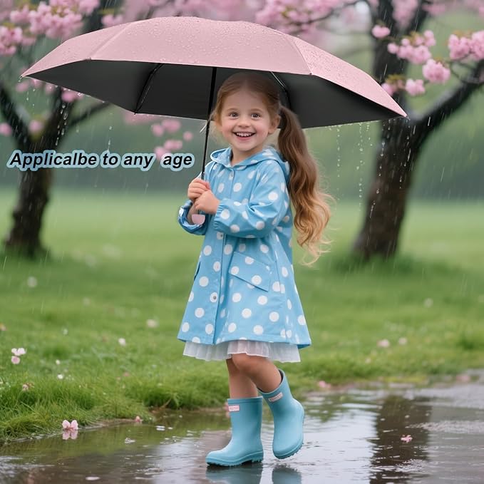BAODINI Travel Essentials Mini Umbrella for Purse With Case Small Compact UV Sun Protection Lightweight Tiny Pocket Manual Open Close Umbrella for Women Kids and Men Fits Purse Backpack