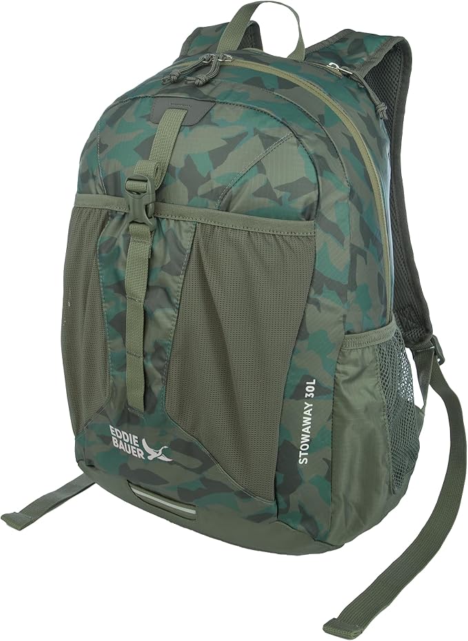 Eddie Bauer Stowaway Packable Backpack | Travel | Outdoor | Lightweight | Foldable | Durable | Ripstop Polyester | 30L - Sprig Green