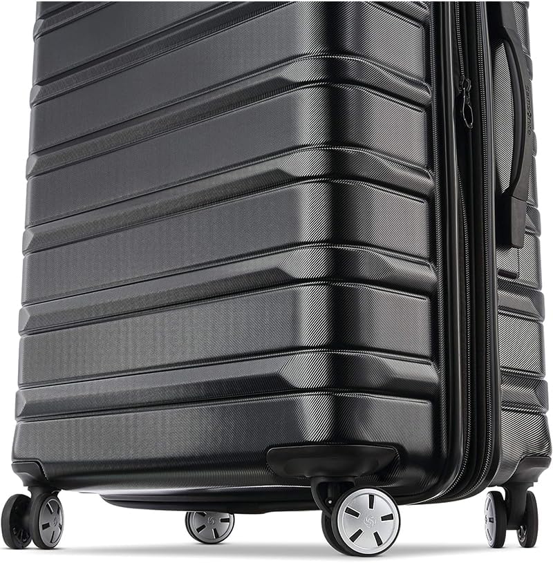Samsonite Omni 2 Hardside 2 Piece Set - Includes Global Carry-On & Large Checked Suitcases - 360° Dual Spinner Wheels - Integrated TSA Lock & Expansion - Amazon Exclusive - Midnight Black