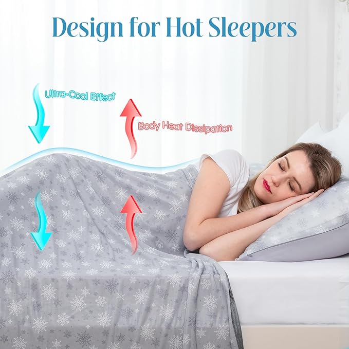 OIGAE Cooling Blanket for Hot Sleepers - Soft & Lightweight Summer Cold Blanket for Night Sweats | Perfect for Bed, Couch, Sofa (Light Grey, King 90" x 108")
