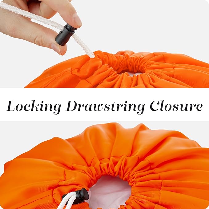 Nylon XL Laundry Bag - Locking Drawstring Closure and Machine Washable. These Bags will Fit a Laundry Basket or Hamper and Strong Enough to Carry up to Three Loads of Clothes (Orange)