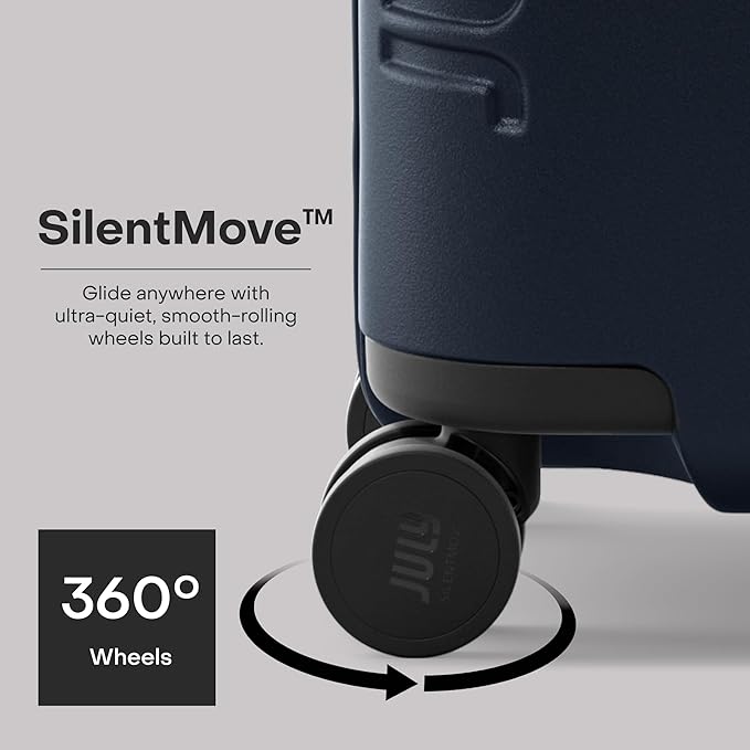 Checked Plus with CaseSafe - 28.75" Trackable TSA Lock Airline Approved Check In Luggage with Wheels, Rolling Suitcase for Men & Women - Silent Spinner Wheels, Y-Strap - Navy