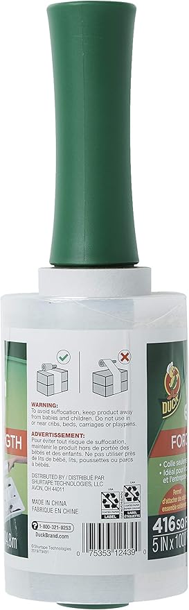 Duck Brand Stretch Wrap Roll, Clear, 5 inches by 1000 feet, 1 Pack, White (285849)