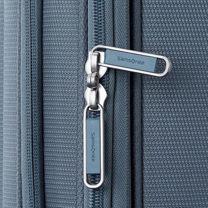 Samsonite UpLIFT Lightweight Large Checked Softside 3-Piece Luggage Set with Spinner Wheels - Expandable - Airline-Approved, Polyester Soft Suitcase for Ultra Light Travel - Elemental Blue
