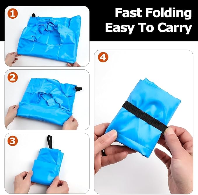 Washable Reusable Grocery Bags, Foldable Reusable Shopping Bags, Polyester Tote, Pocket Size Carrier