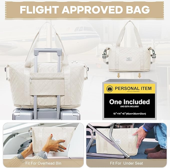 Vacuum Travel Bag with Pump, Vacuum Seal Bags for Clothing, Hospital Tote Bag for Labor and Delivery, Expandable Weekender Mommy Bags Women, Overnight Carry on Bag