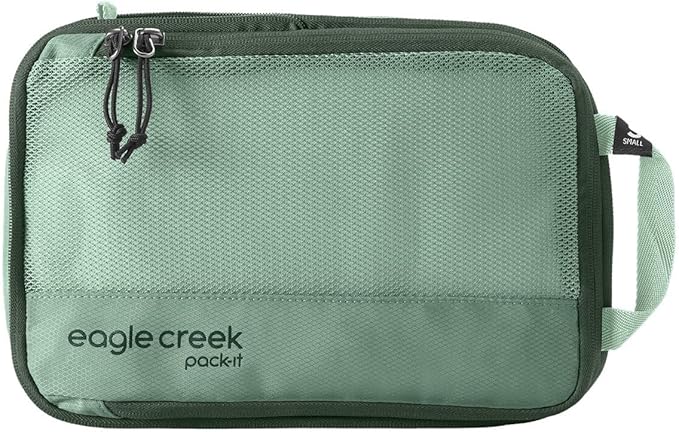 Eagle Creek Pack-It Reveal Compression Cube - Compression Packing Cubes for Optimizing Luggage Space - Convenient Top Handle - Self Repairing Zippers - Small - Willow Green