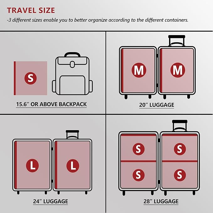 Travel Vacuum Bags for Clothing with Rechargeable Electric Pump, Compression Packing Cubes Organizer Storage for Luggage Suitcase, Space Saver Seal Bags for Vacation Cruise, 8 Small