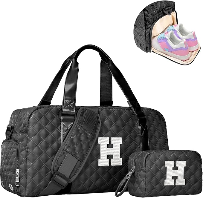 Duffel Bag, Girls Gift Bag Teens, Initial Travel Duffel Bag, Personalized Weekender Bag, Monogram Overnight Bag Gift for Grandmother,Tween Girls Gifts Daughter Gifts Niece Gifts, Mothers Gifts