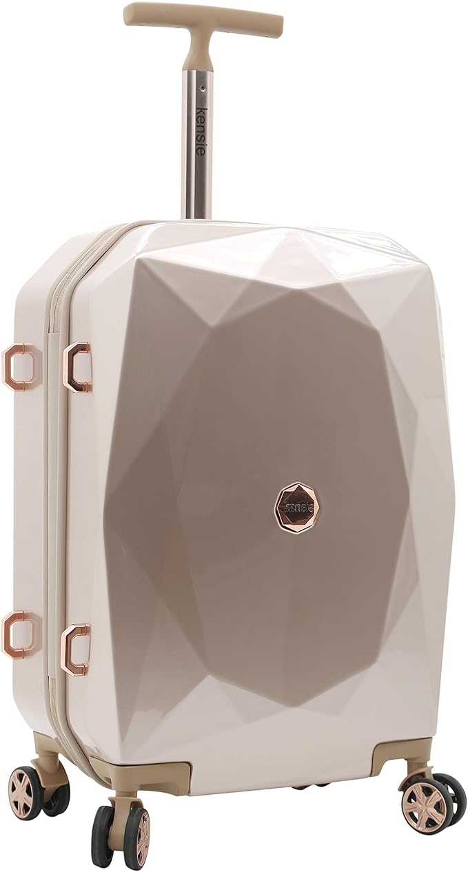 kensie Women's Gemstone Luggage Set, Rose Gold, 20-Inch Carry-On