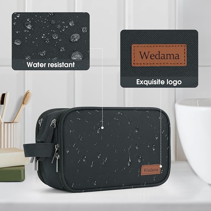 Wedama Toiletry Bag for Men, Handheld Travel Bag, Waterproof Toiletries, Thickened Polyester Dopp Kit, Toiletries Business Trips and Camping, Grey