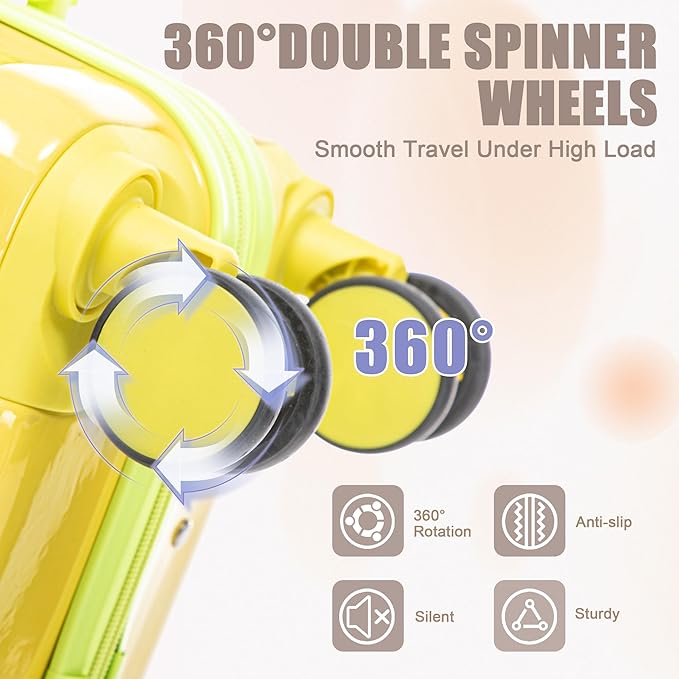 Hardside Luggage, Lightweight Durable Suitcase with Spinner Wheels Transition Yellow