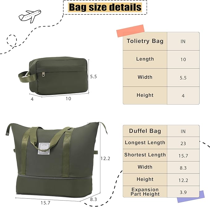 Army Green 5 Piece Softside Luggage Sets, Expandable Lightweight Suitcase Sets Double Softshell Spinner Wheels Travel Luggage Set for Women and Men