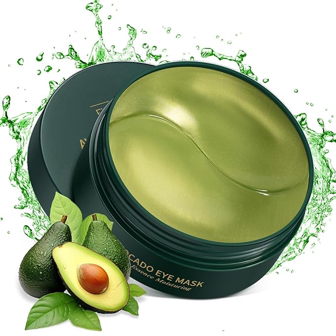 LAVONE Eye Mask - 30 Pairs Avocado Under Eye Patches Skin Care Products - Eye Masks Skincare for Dark Circles and Puffiness, Reduce Wrinkles, Eye Bags and Fine Lines, for Women and Man - Soft Green