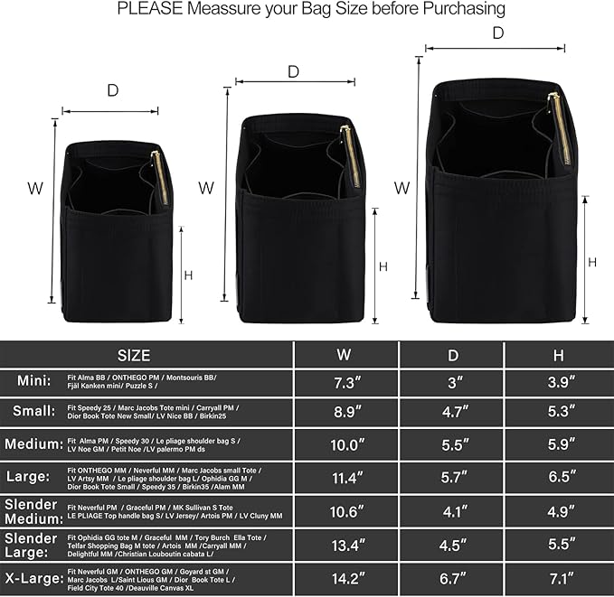 ZTUJO Purse Organizer Insert For Handbags, Silky Touching Bag Organizer Insert With Bottle Holder, Perfect for Speedy, Neverfull, Tote,ONTHEGO,Artsy,Handbag and More (Mini, Silky Black)