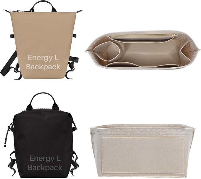 Premium Felt Purse Organizer Insert for Longchamp Le Pliage, Zipper Long Champ Bag Organizer Insert with Cup Holder, 9 Compartments