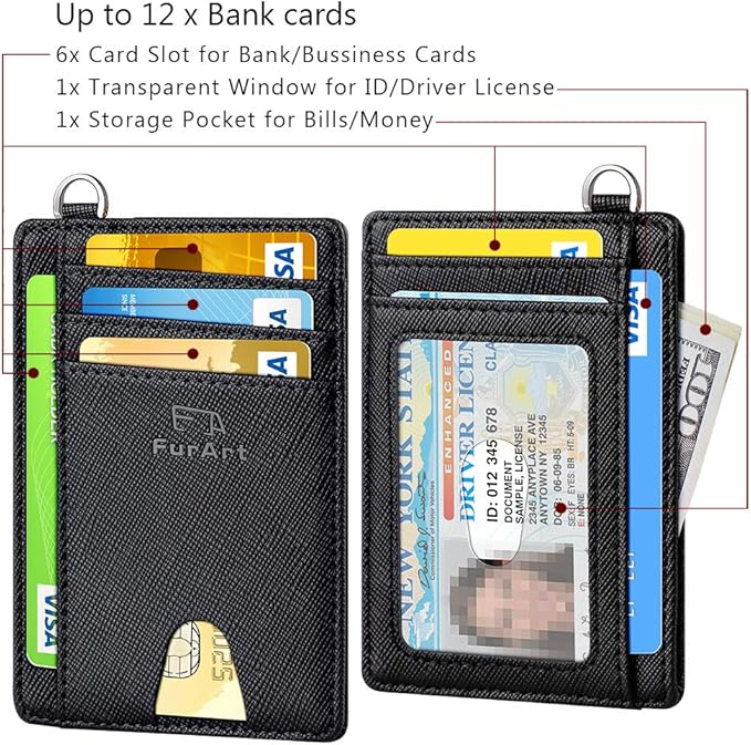FurArt Slim Minimalist Wallet, Front Pocket Wallets, RFID Blocking, Credit Card Holder for Men
