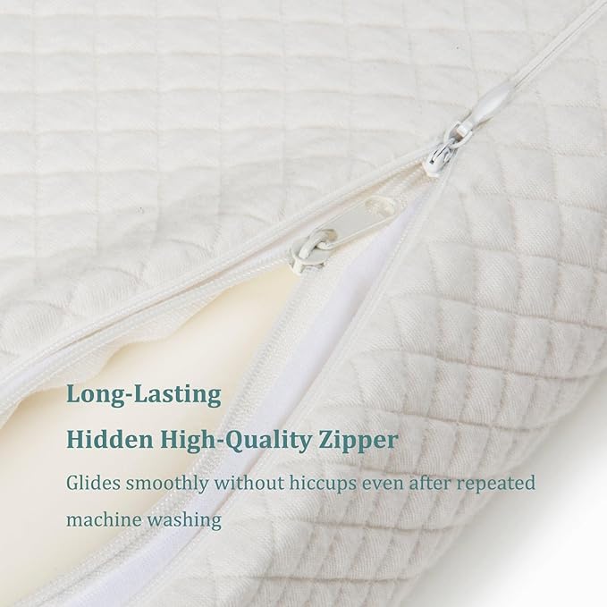 Contour Memory Foam Pillow Orthopedic Sleeping Pillows, Ergonomic Cervical Pillow for Neck Pain - for Side Sleepers, Back and Stomach Sleepers, Free Pillowcase Included (Firm & Queen)