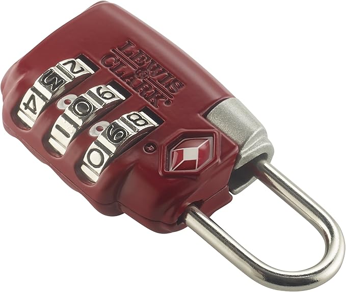 Lewis N. Clark TSA 3 Dial Combination Lock, Red
