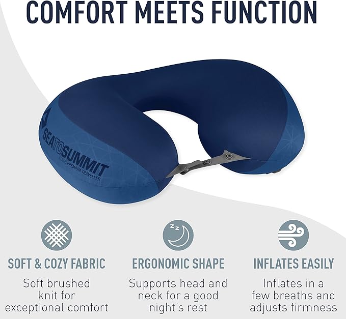 Sea to Summit Aeros Premium Traveller Inflatable Neck Pillow, Magenta