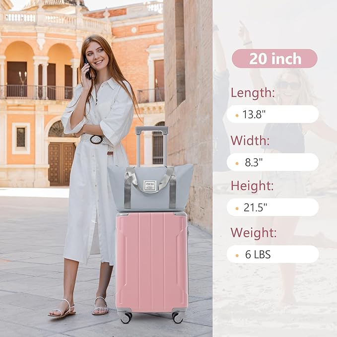Merax Luggage Set 3 Piece, 20 Inch Carry on Spinner Suitcase with Corner Guards, Lightweight Durable, Airline Approved for Business or Weekend Travel