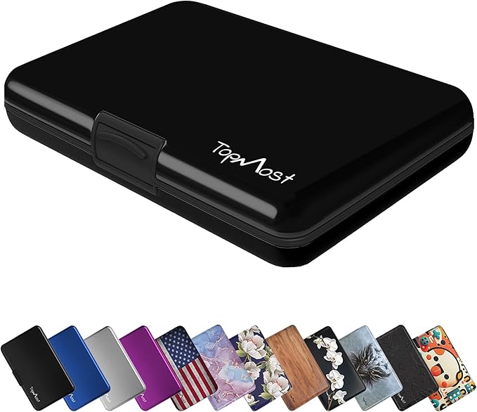 TopMost Aluminum Wallet, Card Case Wallet, Metal RFID Credit Card Holder for Men & Women, 6 Cotton Slots for 10-12 Cards And Bills, Rfd Protective