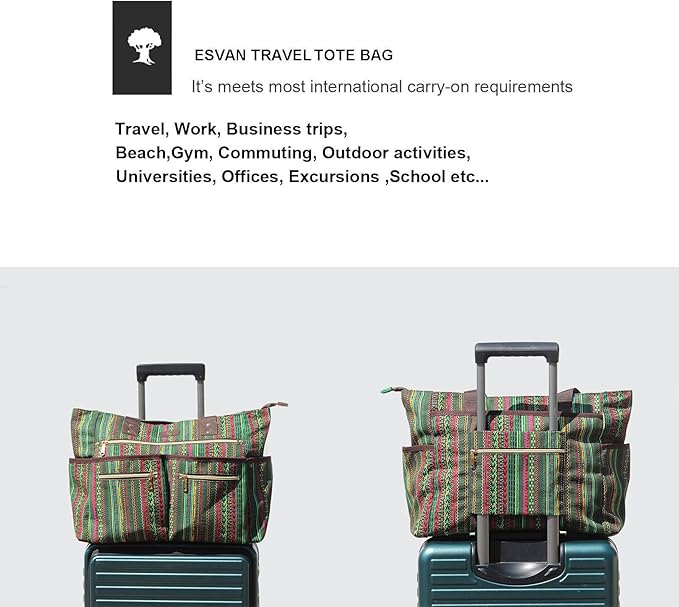 Weekender Bag Carry On Bag Overnight Tote Travel Duffle with 13 Pockets for Travel,Work，Gym,Beach,Teacher,Nurse