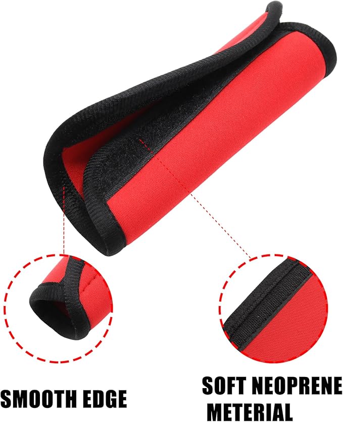 2pcs Red Luggage Handle Wraps for Suitcase- Soft Suitcase Handle Covers for Travel Accessories（ Bright Color for Suitcase Tags Identifiers）