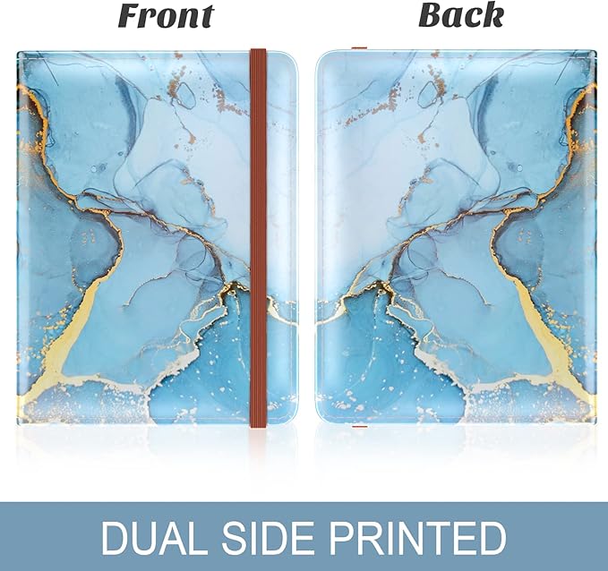 Passport Holder for Travel Essentials, Passport Wallet Cover Case for Travel Must Haves Accessories, Passport Book Holders for Women and Men, Blue Marble