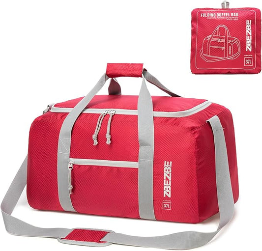 Foldable Travel Duffel Bag, Lightweight & Easy to Carry Water-Repellent Duffle Bag - 2-Way Zipper & Interior Pouch, Ideal for Weekend Trips, Daily Use,Camping，Sports