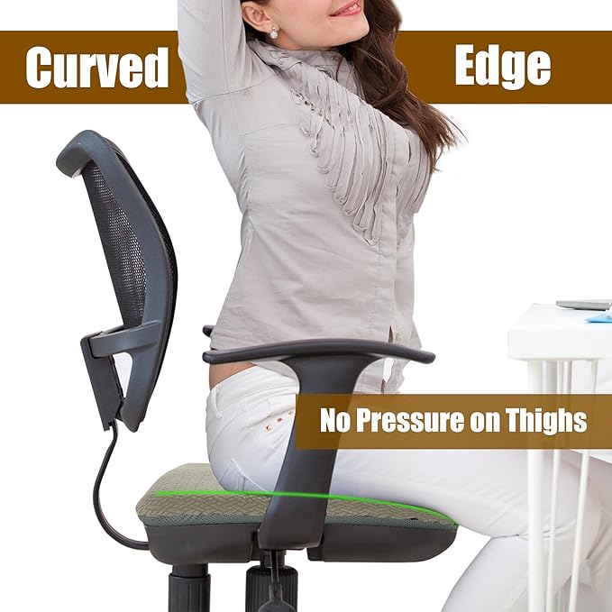 HOMBYS Tufted Furry Recliner Seat Cushion for Elderly Foam Curved Edge Large Square Seat Cushion for Recliner Chair, Floor Pillow, Office Chair, Car, No Pressure on Thighs(Coffee)