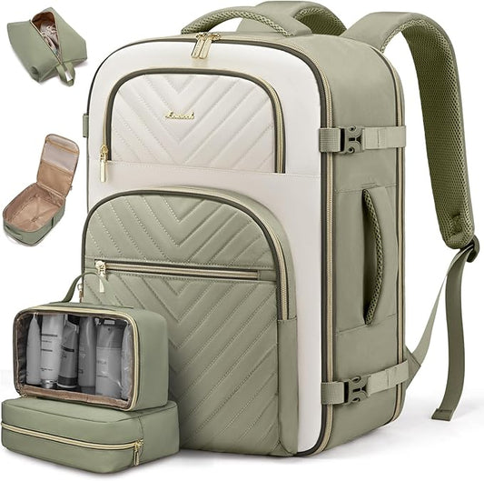 LOVEVOOK Travel Backpack Carry on Flight Approved 50L,Waterproof TSA Travel Essentials Personal Item Backpack for Women Men,Large Carry on Luggage Suitcase Travel Bag for Airplane with 3 Packing Cubes
