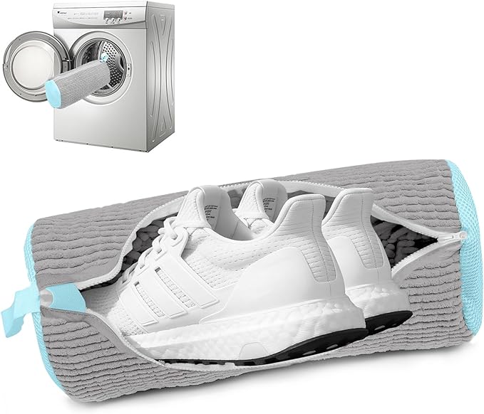 1PCS Shoes Washing Machine Bags, Laundry Shoe Bag for Washer and Dryer, Reusable and Durable Zipper Sneaker Shoe Washing Bag, Tennis Shoes Cleaning Bag for All Shoe Types (Gray)