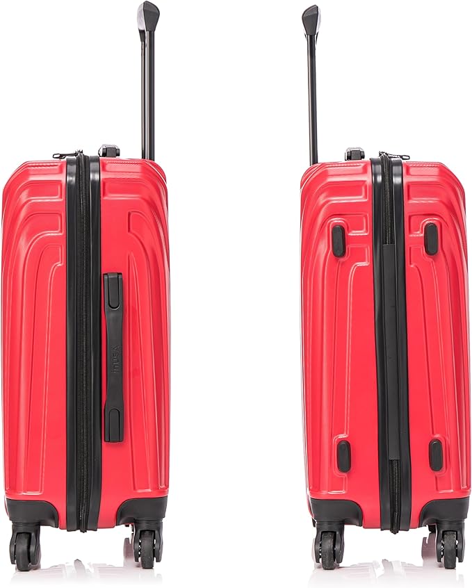 InUSA VASTY Luggage with Spinner Wheels | Durable Lightweight Hardshell Suitcase Travel Bag with Handle and Trolley 20-Inch Carry On Small Luggage | Red