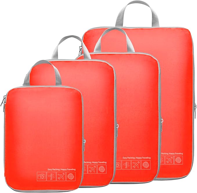Cambond Compression Packing Cubes for Travel - Lightweight Expandable Travel Bags Luggage Organizers Travel Essentials Compression Cubes for Travel Space Saver for Carry on Suitcases Organizer
