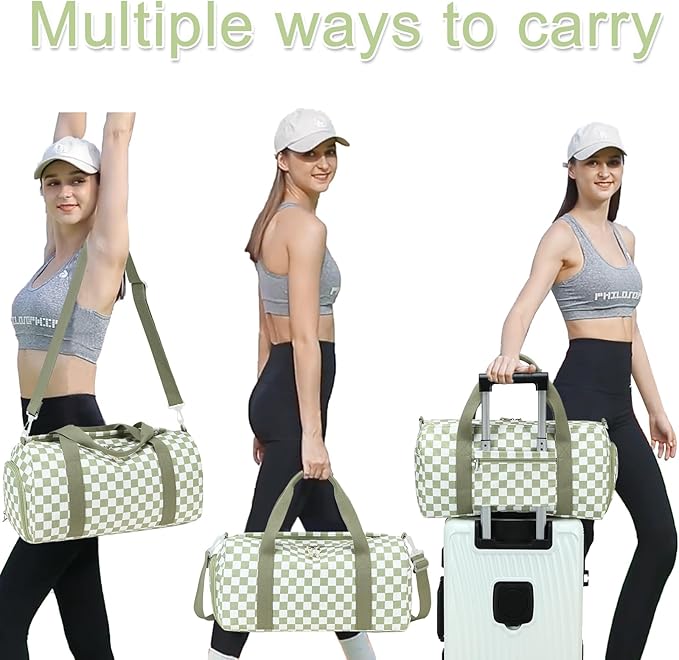 BLUBOON Duffle Bag Girls Kids Cute Gym Bag with Shoes Compartment & Wet Separation Waterproof Sports Overnight Travel Bag