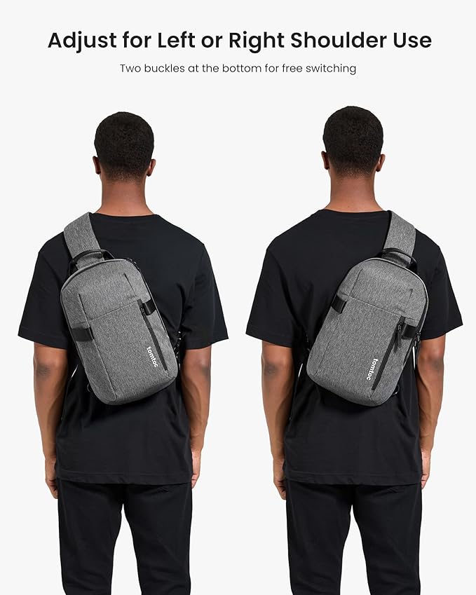 tomtoc 7L Sling Backpack Crossbody Bag for Men Women, EDC Daypack Chest Shoulder bag for 14-inch MacBook Pro M5 Pro/Max, 13" MacBook Air, 13" iPad Air M4/Pro M5, Organized, Daily Use, Work, Travel-S
