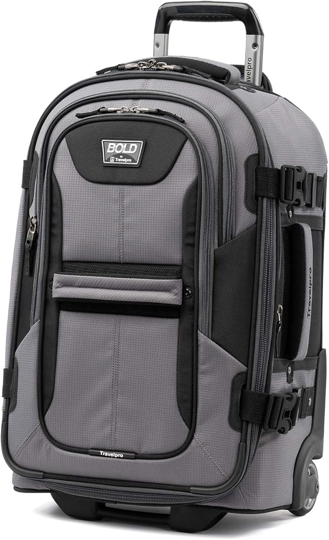 Travelpro Unisex-Adult Bold Softside Expandable Rollaboard Upright Luggage (Grey/Black, 2-Piece Set (22/28))