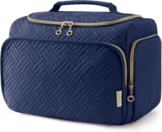 BAGSMART Travel Toiletry Bag for Women, Cosmetic Bag Makeup Bag Organizer with Handle, Travel Bag for Toiletries, Travel Accessories, Full Sized Container