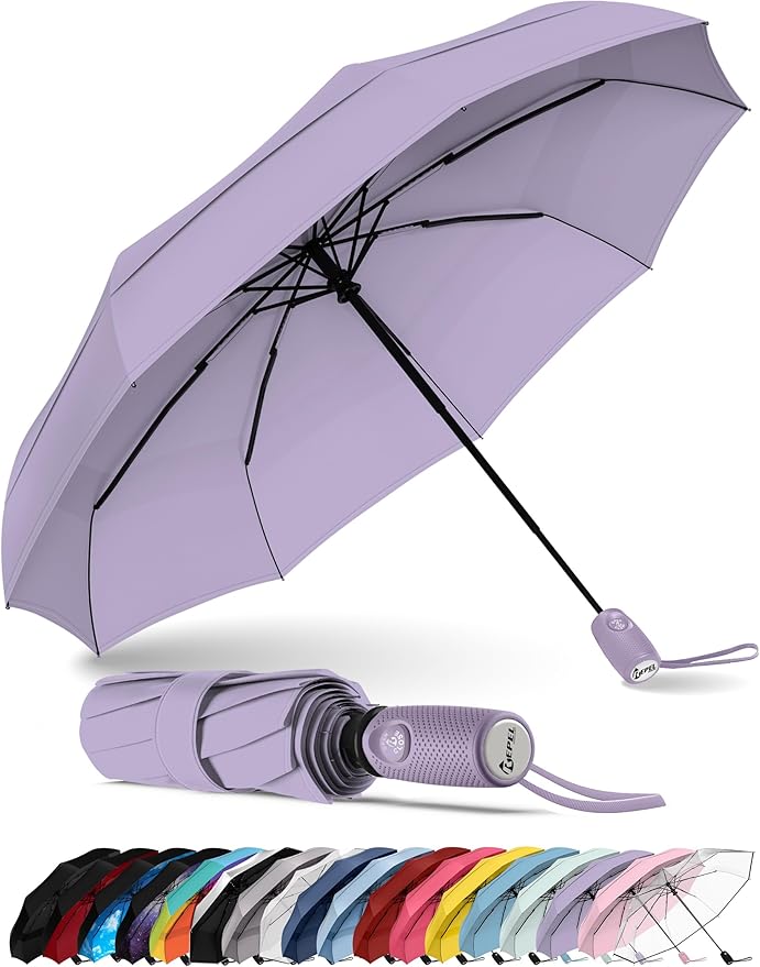 REPEL Windproof Travel Umbrella - Compact & Withstands Winds up to 85MPH , Strongest Premium Auto Folding Umbrella for Rain and Sun - Durable, Light & Portable for Women & Men , Fits Backpack & Cars