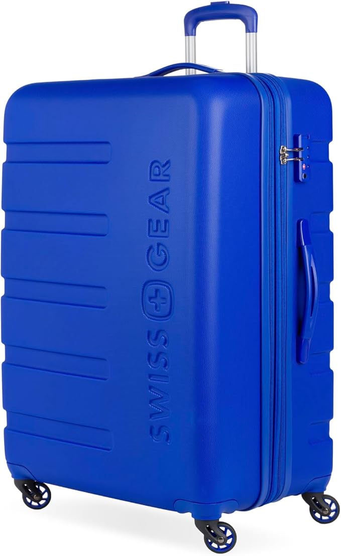 SwissGear 7366 Signature Hardside Expandable Luggage with Spinner Wheels, TSA Lock, Cobalt, Checked-Large 27-Inch